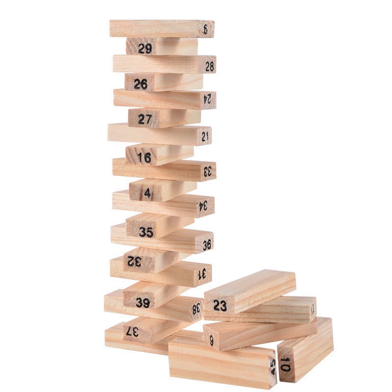 Pine Stacked High Building Blocks 54 Children'S Digital Color Stacked Puzzle Wooden Early Education Toys Manufacturers - Image 5